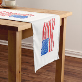 Caminho De Mesa Pequeno Patriótica American Flag Preppy
