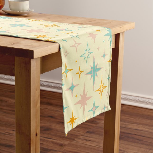 Caminho De Mesa Pequeno Pattern of colorful retro stars (No Local)