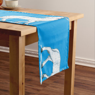 Caminho De Mesa Pequeno Pequena Lamela Branca