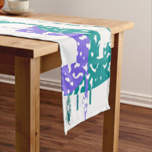Caminho De Mesa Pequeno Pequenas Manchas que Gotejam - Convergência Colori
