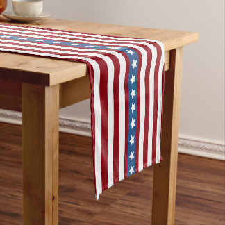 Caminho De Mesa Pequeno Pequeno azul branco vermelho da bandeira dos