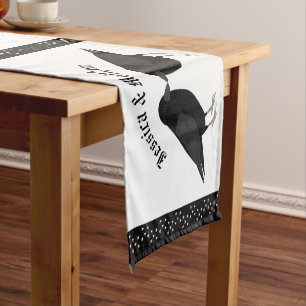 Caminho De Mesa Pequeno Personalização do Casamento Gótico Beijando Ravens