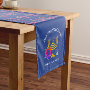 Caminho De Mesa Pequeno PERSONALIZÁVEL de Baruch Atah Adonai  Chanukah