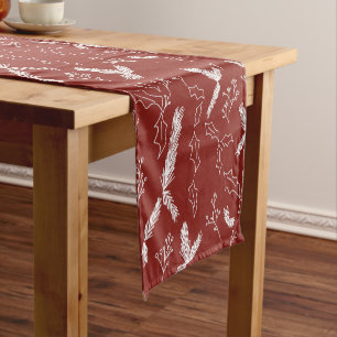 Caminho De Mesa Pequeno Pine Berry Pattern Red