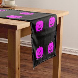 Caminho De Mesa Pequeno Pink Jack o'lantern Halloween Thunder_Cove