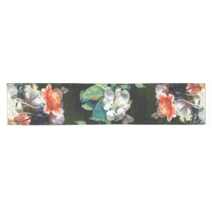CAMINHO DE MESA PEQUENO PINK VERMELHOS ANEMONÁRIOS BRANCOS FLORES, BORRACH