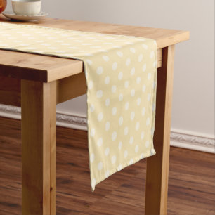 Caminho De Mesa Pequeno Pista de mesa amarela limão chiffon bolinhas