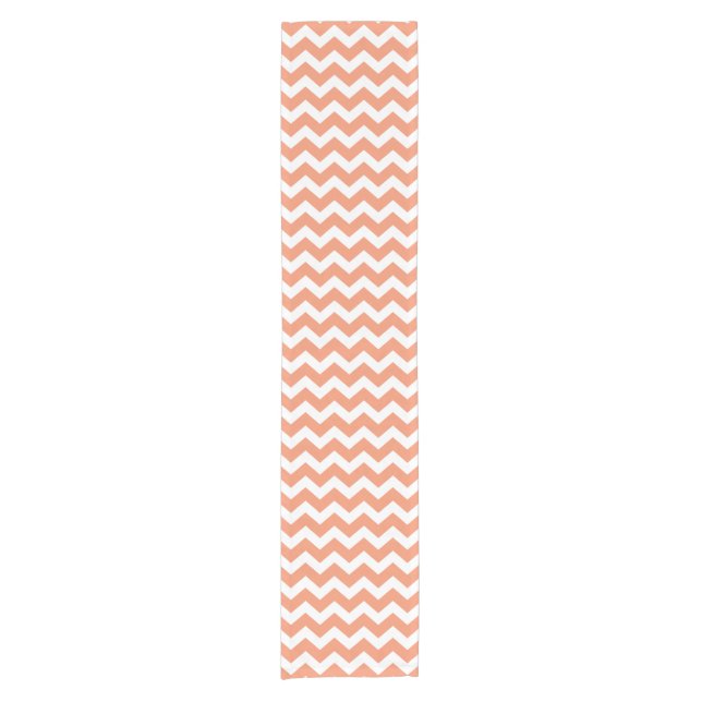 Caminho De Mesa Pequeno PixDezines DIY cor coral ajustável chevron (Frente)