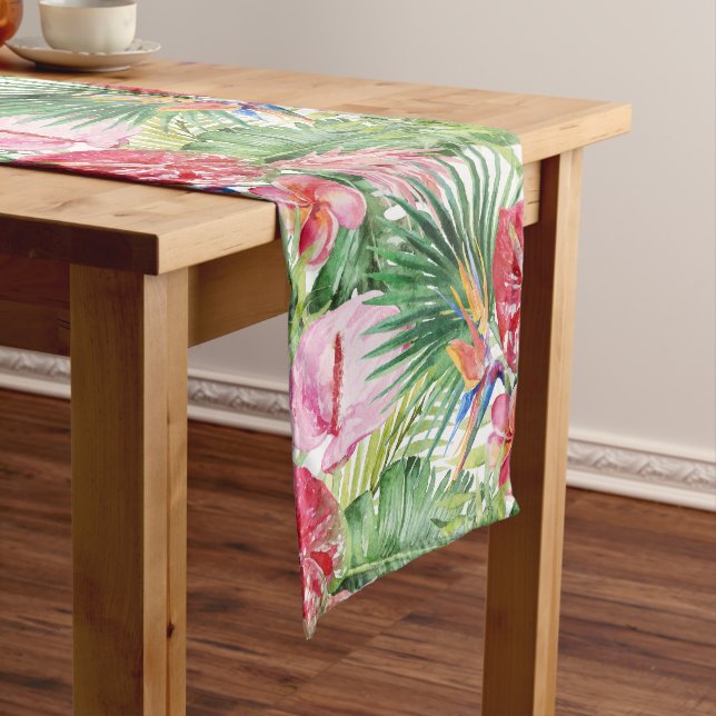 Caminho De Mesa Pequeno PixDezines Tropical Paradise Lush Floral Foliage (No Local)