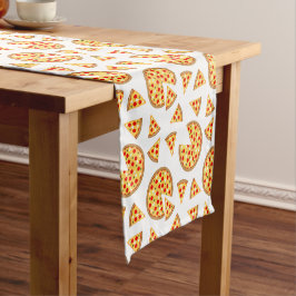 Caminho De Mesa Pequeno Pizza divertida legal e padrão de fatias em branco