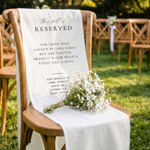 Caminho De Mesa Pequeno Placa de Assento Memorial de Casamento Reservada