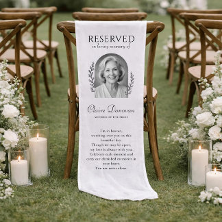 Caminho De Mesa Pequeno Placa de Cadeira de Casamento Reservada Personaliz