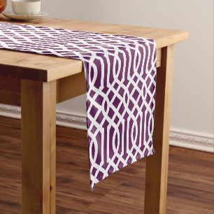 Caminho De Mesa Pequeno Plum Purple Trellis