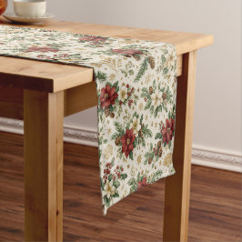 Caminho De Mesa Pequeno Poinsettia Clássica de Pinheiro de Natal Botânica