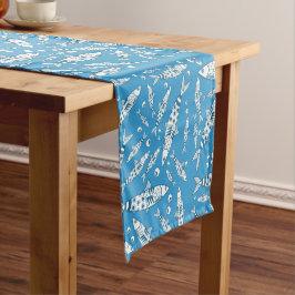 Caminho De Mesa Pequeno Português Lisboa Sardinha Padrão Azulejos Azul