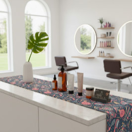 Caminho De Mesa Pequeno Portuguese folk hair icons — navy, blush & cream