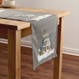 Caminho De Mesa Pequeno Presente de Natal Desejos de Inverno para Decoraçã