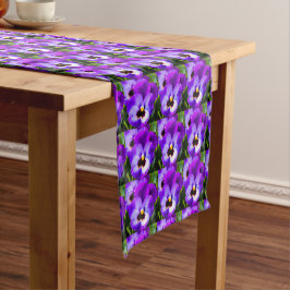Caminho De Mesa Pequeno Primavera Purple Pansy Mesa Runner