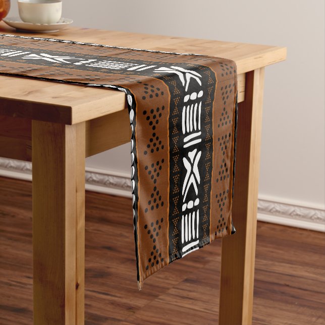 Caminho De Mesa Pequeno Printed African Bogolan Table Runner (No Local)