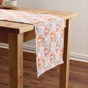 Caminho De Mesa Pequeno Pumpkin bonito, cor-de-rosa e aquarela laranja