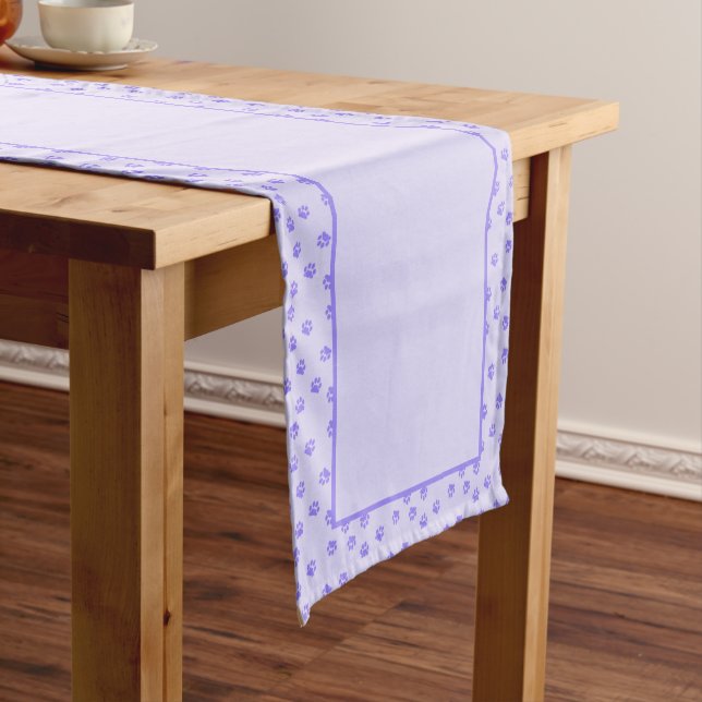 Caminho De Mesa Pequeno Purple pawprints medium table runner (No Local)
