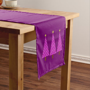 Caminho De Mesa Pequeno Púrpura Paisley Retro Árvore de Natal Moderna