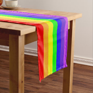 Caminho De Mesa Pequeno Rainbow Stripes Curto Mesa