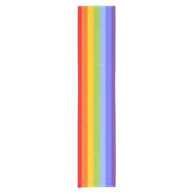 Caminho De Mesa Pequeno RAINBOW Stripes Patterno + sua ideia (Frente)