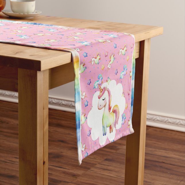 Caminho De Mesa Pequeno Rainbow Unicorn (No Local)