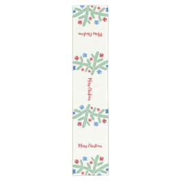 Caminho De Mesa Pequeno Ramal da árvore de Natal com decoração de flocos d