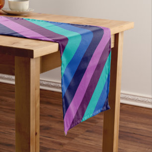 Caminho De Mesa Pequeno Rasas Roxas Azuis - Mesa Pequena