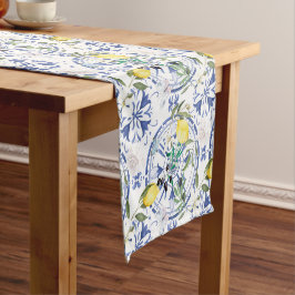 Caminho De Mesa Pequeno Redondo,ornamentado,azulejo espanhol,mediterrâneo,