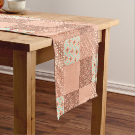 Caminho De Mesa Pequeno Remendo Rosa Retro