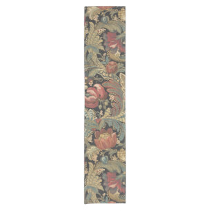 Caminho De Mesa Pequeno Rich Floral Tapeçaria Brocade Antique Clássica