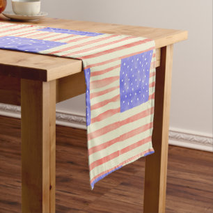Caminho De Mesa Pequeno Riqueza aquática padrão americano de bandeira