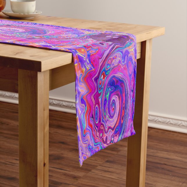 Caminho De Mesa Pequeno Rodovalho-roxo e Abstrato cor-de-laranja (No Local)