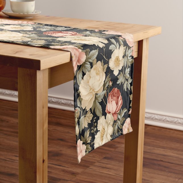 Caminho De Mesa Pequeno Rolamentos com rosas estilo vitoriano (No Local)