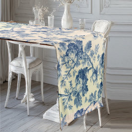 Caminho De Mesa Pequeno Romantic French toile de Jouy Powder Blue Floral