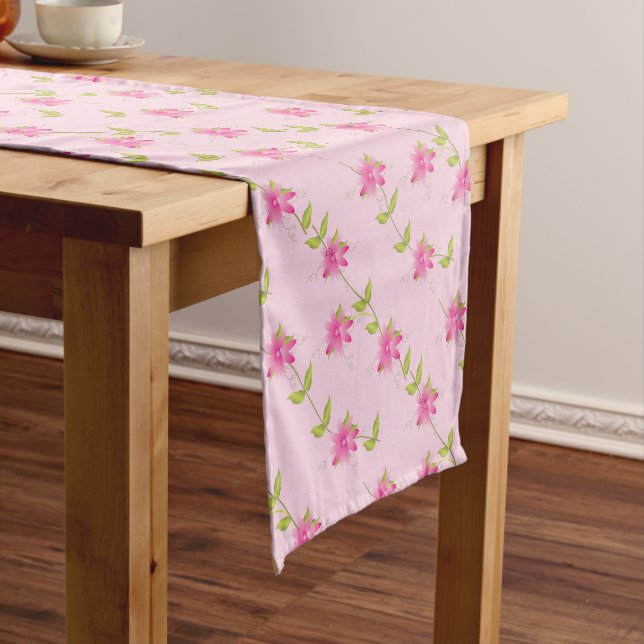 Caminho De Mesa Pequeno Rosa Moderno Flor (No Local)