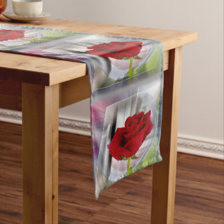Caminho De Mesa Pequeno Rosa vermelha 2