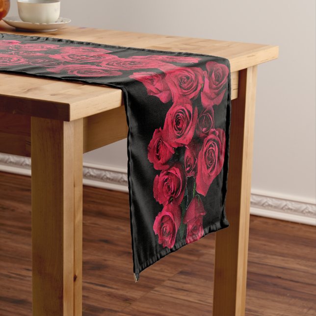 Caminho De Mesa Pequeno Rosa vermelha Short Mesa Runner (No Local)