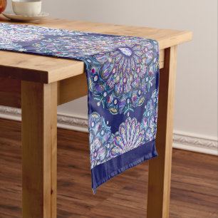 Caminho De Mesa Pequeno Rosace Azul