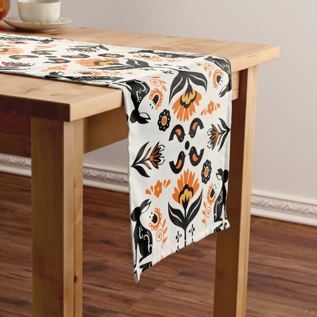 Caminho De Mesa Pequeno Rosemaling Norwegian Folk Art (No Local)