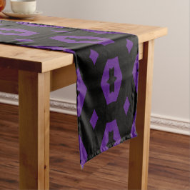 Caminho De Mesa Pequeno Roxo Negro e Real: Geometriana 1