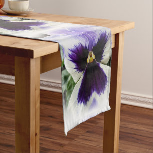 Caminho De Mesa Pequeno roxo profundo em branco