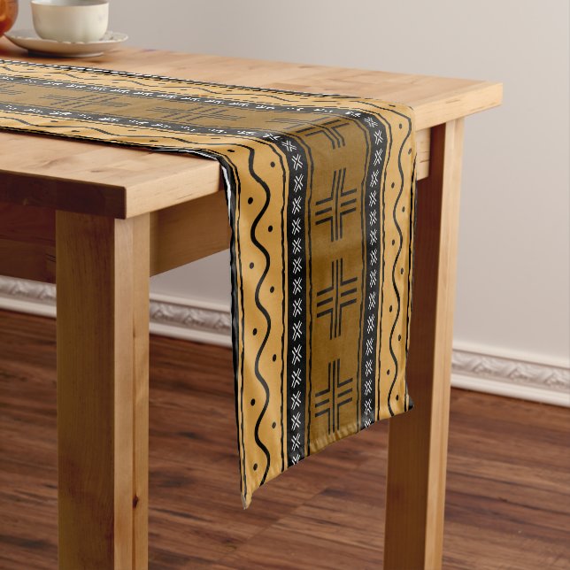 Caminho De Mesa Pequeno Runner de Mesa Bogolan africano impresso (No Local)