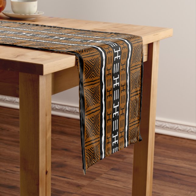 Caminho De Mesa Pequeno Runner de Mesa Bogolan africano impresso (No Local)
