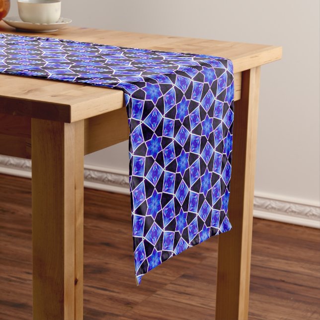 Caminho De Mesa Pequeno Runner de Mesa de Azulejo azul e violeta Star (No Local)