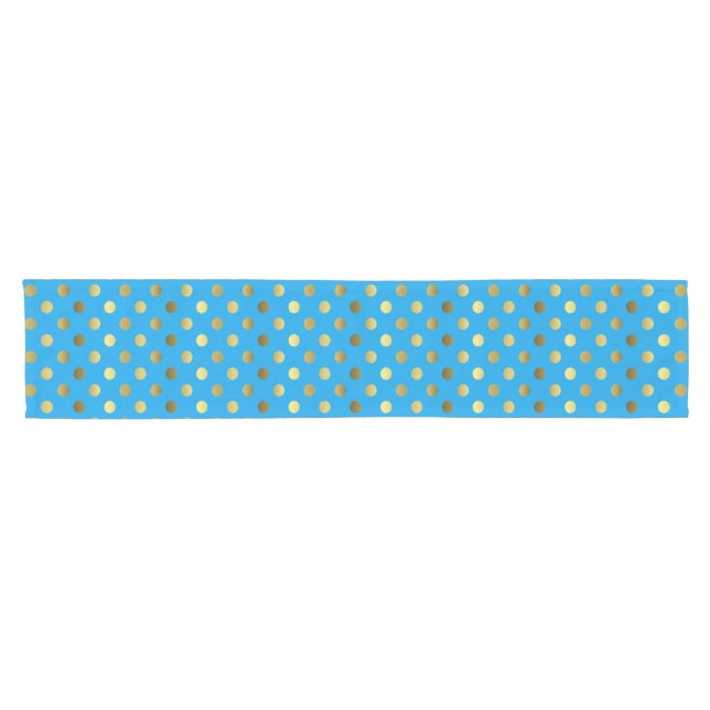 Caminho De Mesa Pequeno Runner de Mesas azul e Bolinhas azul-turquesa (Horizontal)