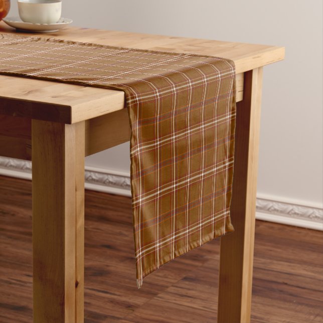 Caminho De Mesa Pequeno Rust Brown Red White Plaid Classic Table Runner (No Local)